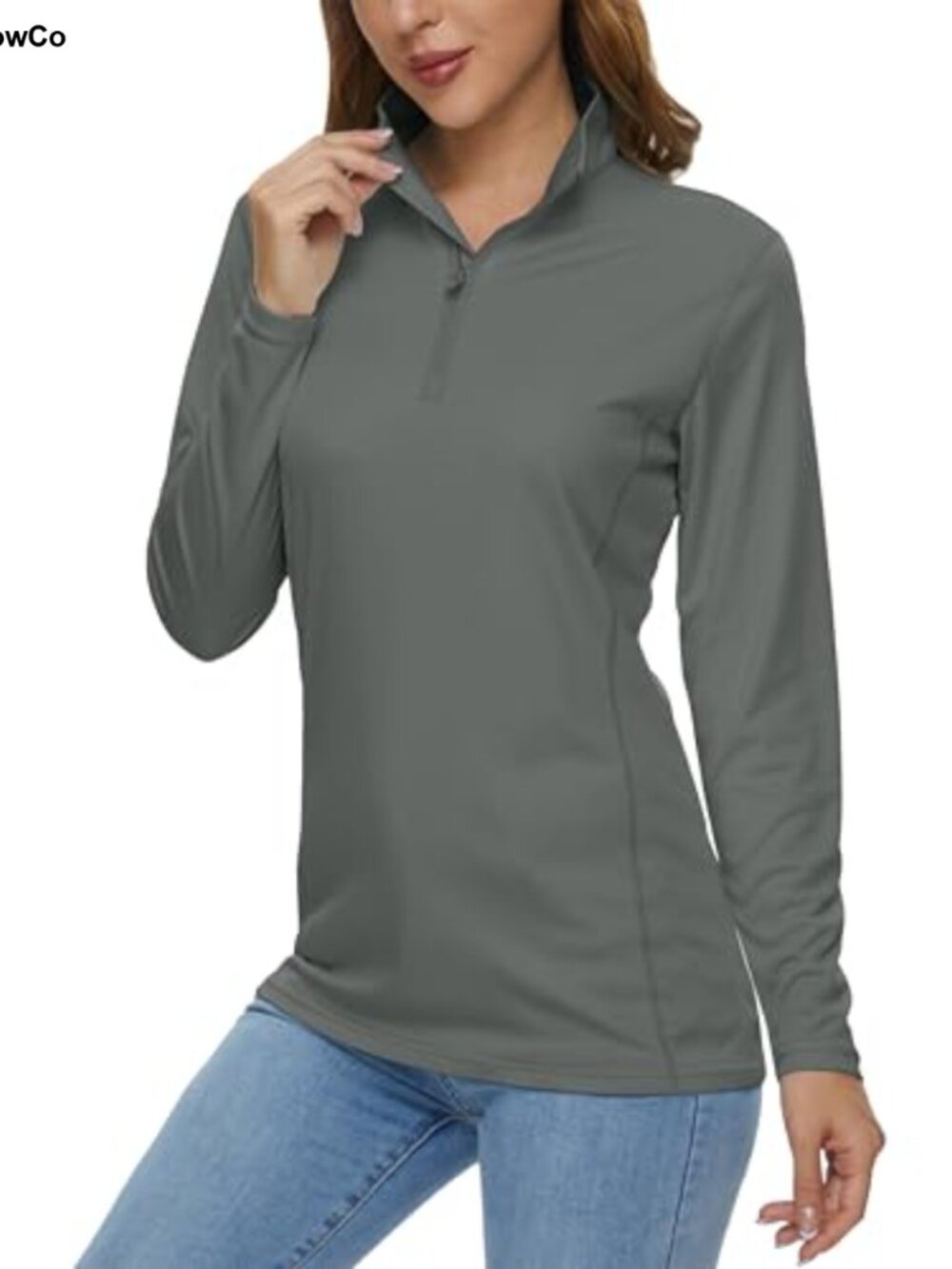 Women's Long Sleeve 1/4 Zip UPF50+ Sun Protection Quick Dry Workout Hiking Shirt